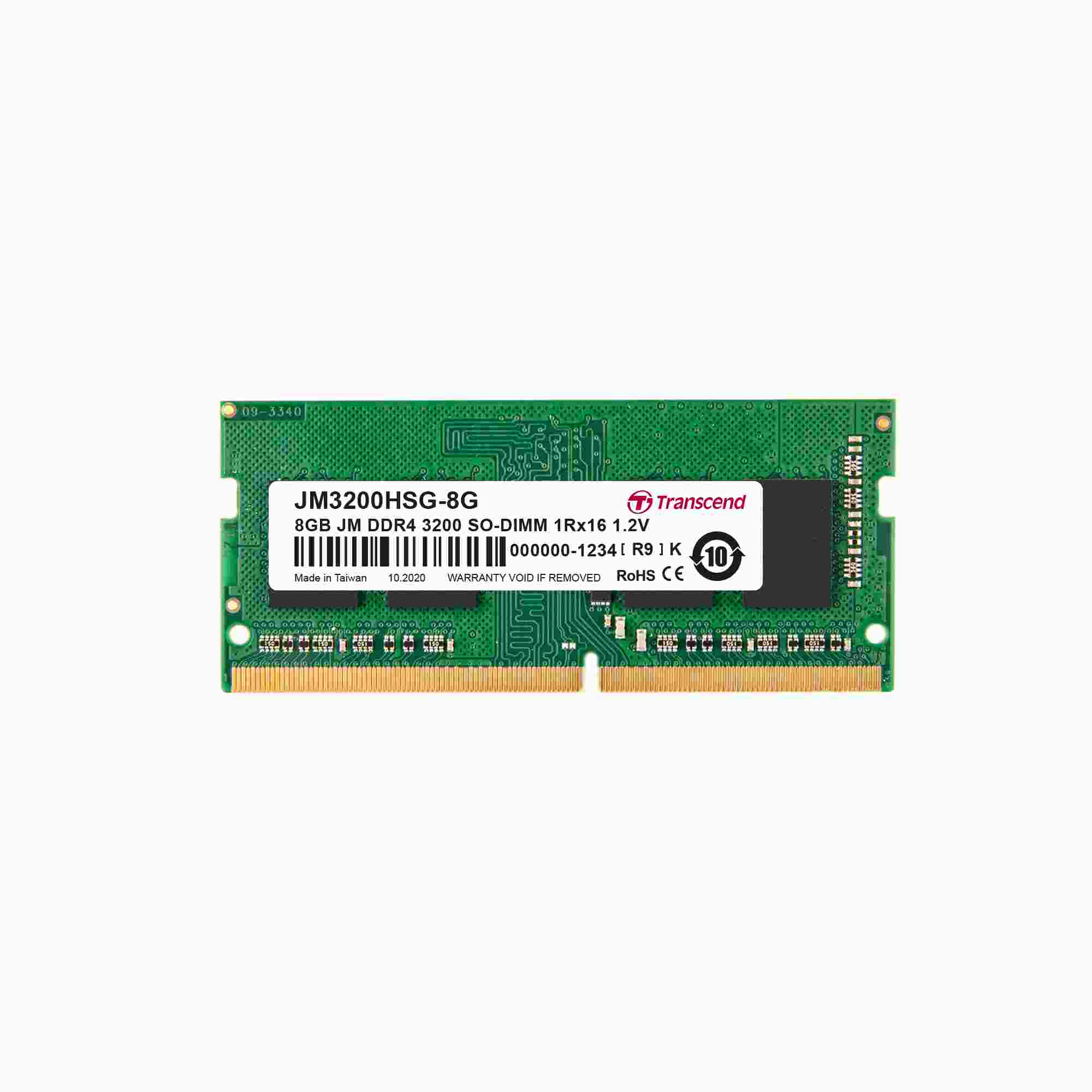 SODIMM DDR4 8GB 3200MHz TRANSCEND 1Rx16 1Gx16 CL22 1.2V JM3200HSG-8G Transcend