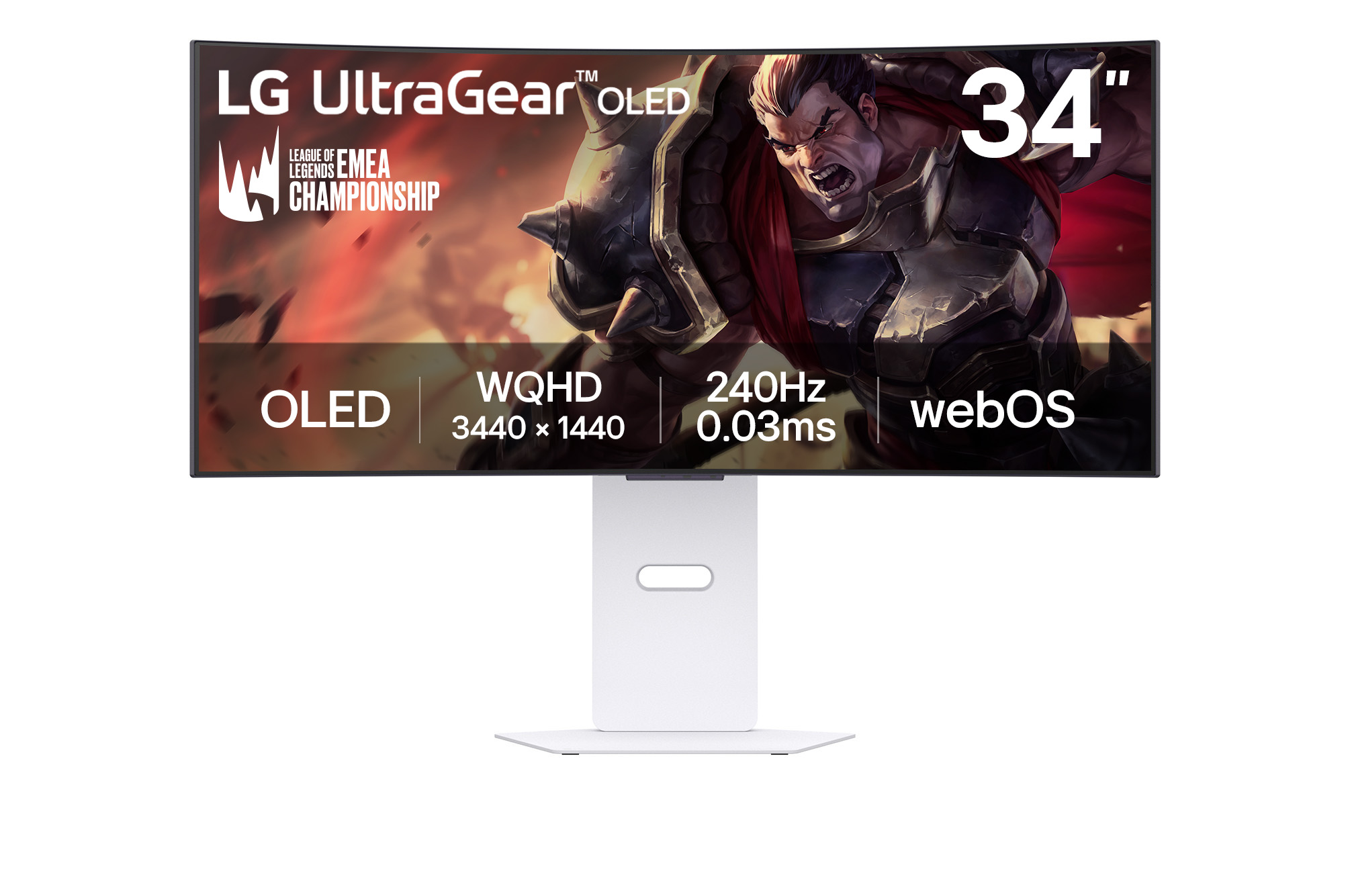 LG MT OLED 34" 34GX90SA-W OLED panel, Smart, 3440x1440, 240Hz, 2xHDMI, DP, USB 3.0, nast výška, G-sync 34GX90SA-W.AEU