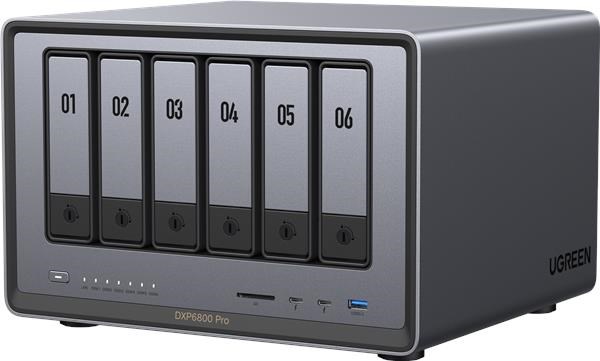 UGREEN NASync DXP6800 Pro (10C/i5-1235U/4,4GHz/8GBRAM/6xSATA/2xM.2/2x10GbE/1xPCIe/2xTB/2xUSB2.0/2xUSB3.2/HDMI/SD) 25899B