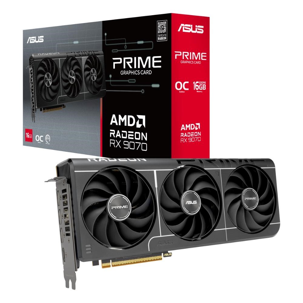ASUS VGA AMD Radeon RX 9070 PRIME OC EVO 16GB, RX 9070, 16GB GDDR6, 3xDP, 1xHDMI 90YV0MQ0-M0NA00 Asus