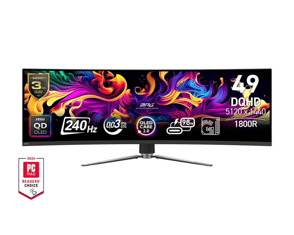 MSI MPG/491CQPX/49''/QD-OLED/DQHD/240Hz/0,03ms/Čierna/3R MPG 491CQPX QD-OLED