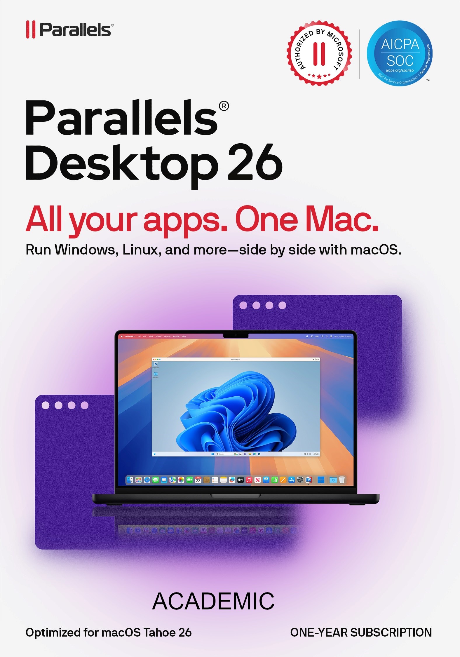 Parallels Desktop Academic Subscription 1 Year, EN/FR/DE/IT/ES/PL/CZ/PT ESDPDA1YSUBEU Corel