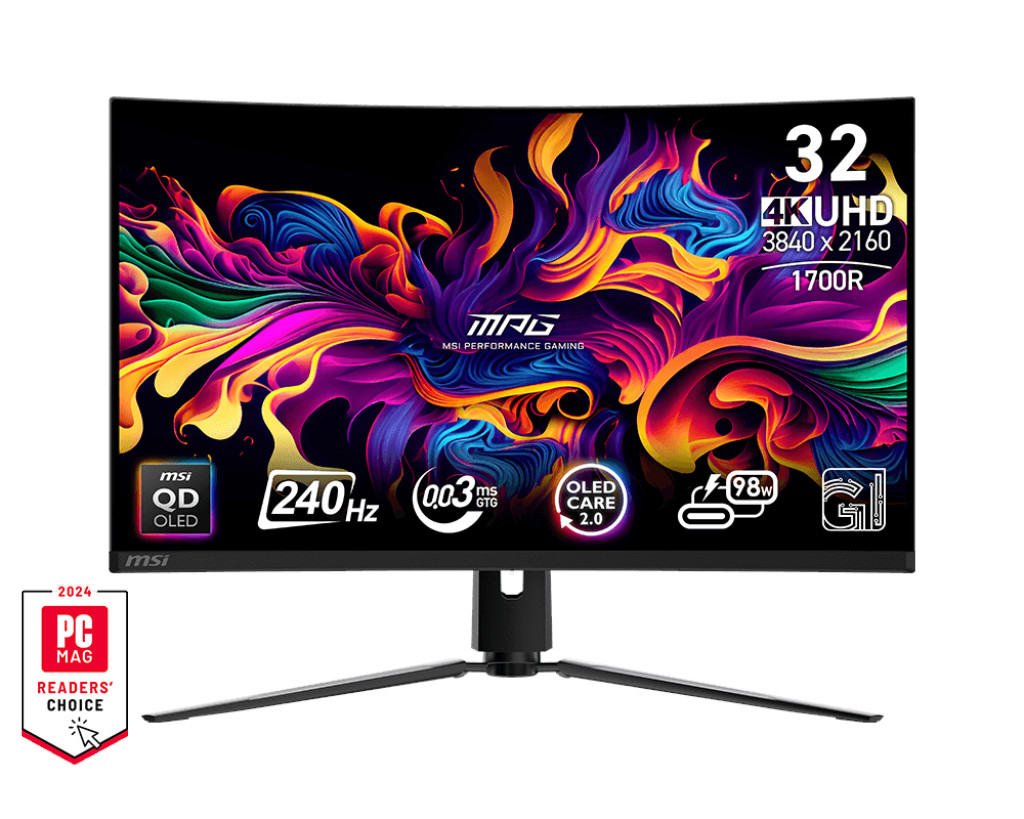 MSI MPG/321CURX/31,5''/QD-OLED/4K UHD/240Hz/0,3ms/Čierna/3R MPG 321CURX QD-OLED