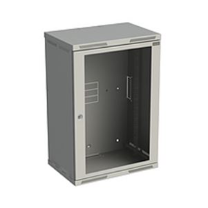 Rozvádzač nástenný SENSA 18U 400mm, dvere sklo, RAL 7035, SENSA-18U-64-11-G 83000089L Solarix