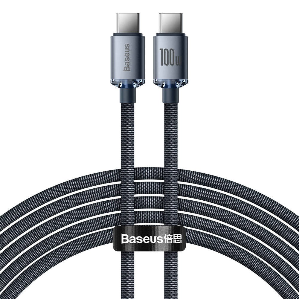 Baseus CAJY000701 Crystal Shine Series Dátový Kábel USB-C - USB-C 100W 2m Black 6932172602895 NoName