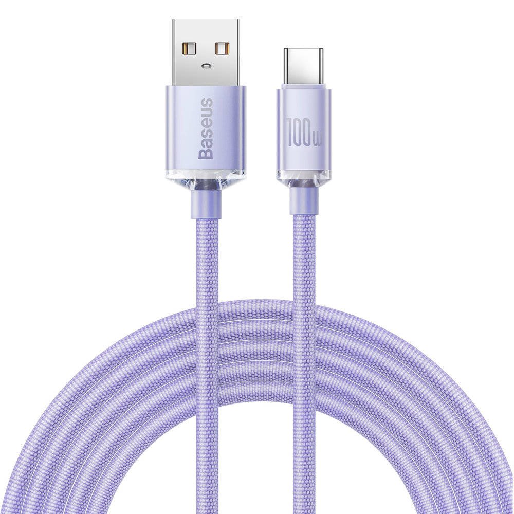 Baseus CAJY000505 Crystal Shine Series Dátový Kábel USB - USB-C 100W 2m Purple 6932172602857 NoName