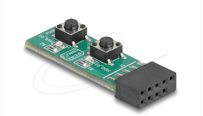 Delock Přepínač s tlačítkem Reset a tlačítkem zapnutí/vypnutí pro základní desku PC 64356 DeLock