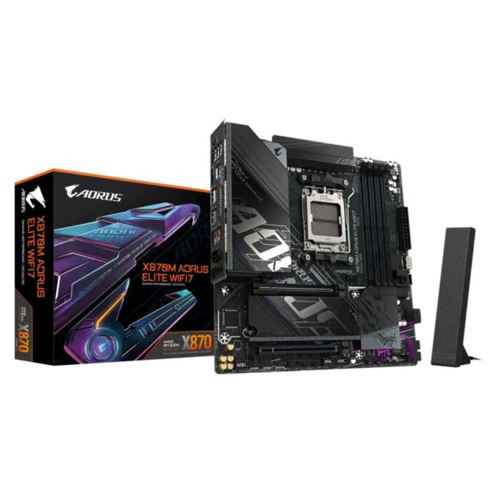 GIGABYTE MB Sc AM5 X870M A ELITE WF7, AMD X870, 4xDDR5, 2xUSB-C, 2xHDMI, Wifi, mATX Gigabyte