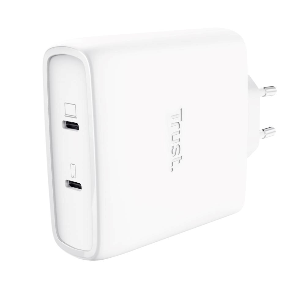TRUST GaN Nabíječka MAXO 100W 2-Port, USB-C, bílá 25528 Trust