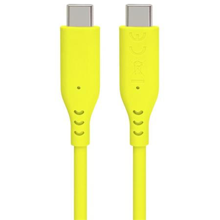 PremiumCord Silikonový kabel s konektory USB-C 60W 480Mbps žlutý extra měkký 1,5m ku31sa15y