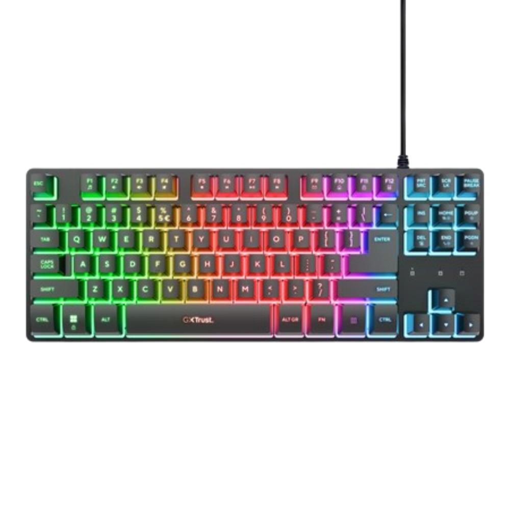 TRUST Klávesnice GXT 833 Thado, Membránová, USB, RGB, černá 25886 Trust