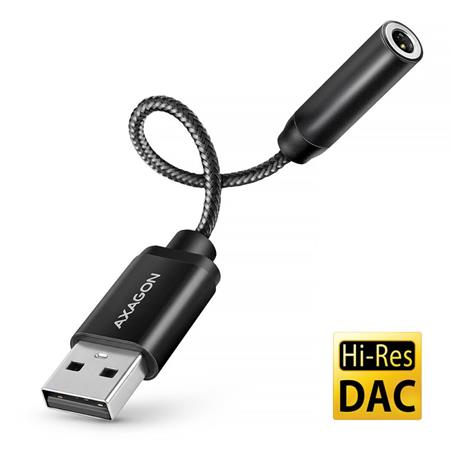 AXAGON ADA-HA, USB-A na 3.5mm jack Hi-Res DAC audio adaptér, 384kHz/32bit, stereo Axagon