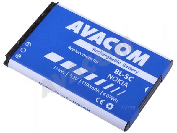 AVACOM Náhradní baterie do mobilu Nokia 6230, N70, Li-Ion 3,7V 1100mAh (náhrada BL-5C) GSNO-BL5C-S1100A Avacom