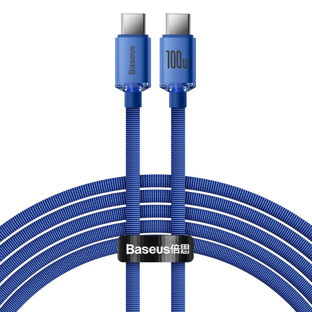 Baseus CAJY000703 Crystal Shine Series Dátový Kábel USB-C - USB-C 100W 2m Blue 6932172602901 NoName