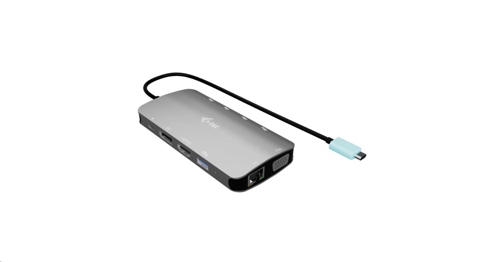 i-tec USB-C Metal Nano 3x Display (DP, HDMI and VGA) Docking Station, PD 100 W C31NANOTRIDOCKPD I-Tec