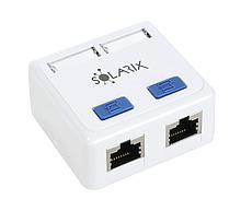 Solarix Zásuvka CAT5E STP 2 x RJ45 na omítku bílá SX288-5E-STP-WH 22162881