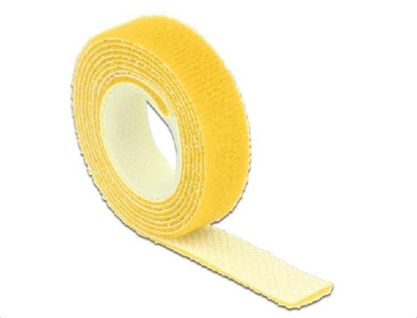 Delock Hook-and-loop fasteners L 1 m x W 13 mm roll yellow 18733 DeLock