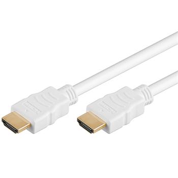 PremiumCord HDMI High Speed + Ethernet kabel,bílý, zlacené konektory, 15m kphdme15w