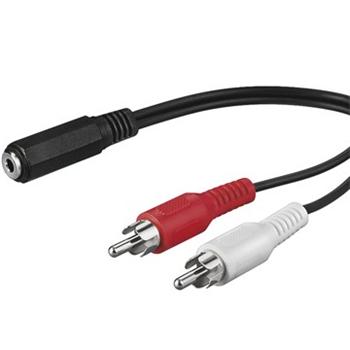 PremiumCord Kabel Jack 3.5mm-2xCINCH F/M 1,5m kjackcinb2