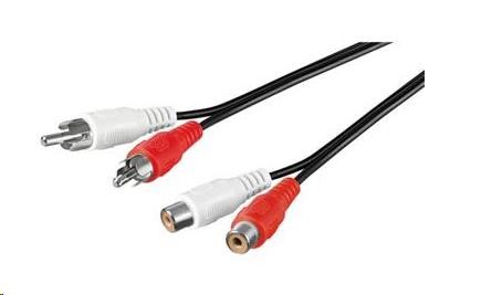 PremiumCord Kabel 2x Cinch-2x Cinch, M/F 10m kjackcmf2-10