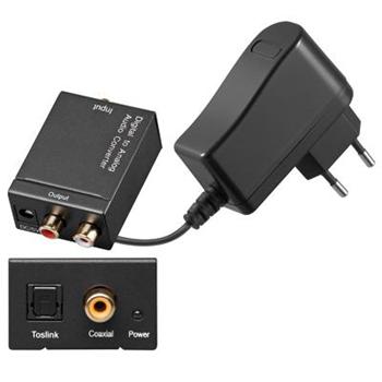 PremiumCord převodník z digitálního signálu SPDIF a optického Toslink na 2x CINCH kjtosred04