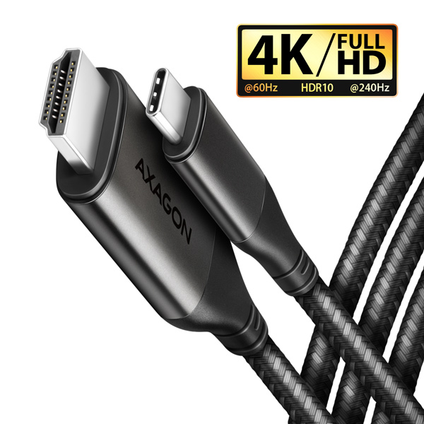 AXAGON RVC-HI2MC, USB-C -> HDMI 2.0a redukcia / kábel 1.8m, 4K/60Hz HDR10 Axagon