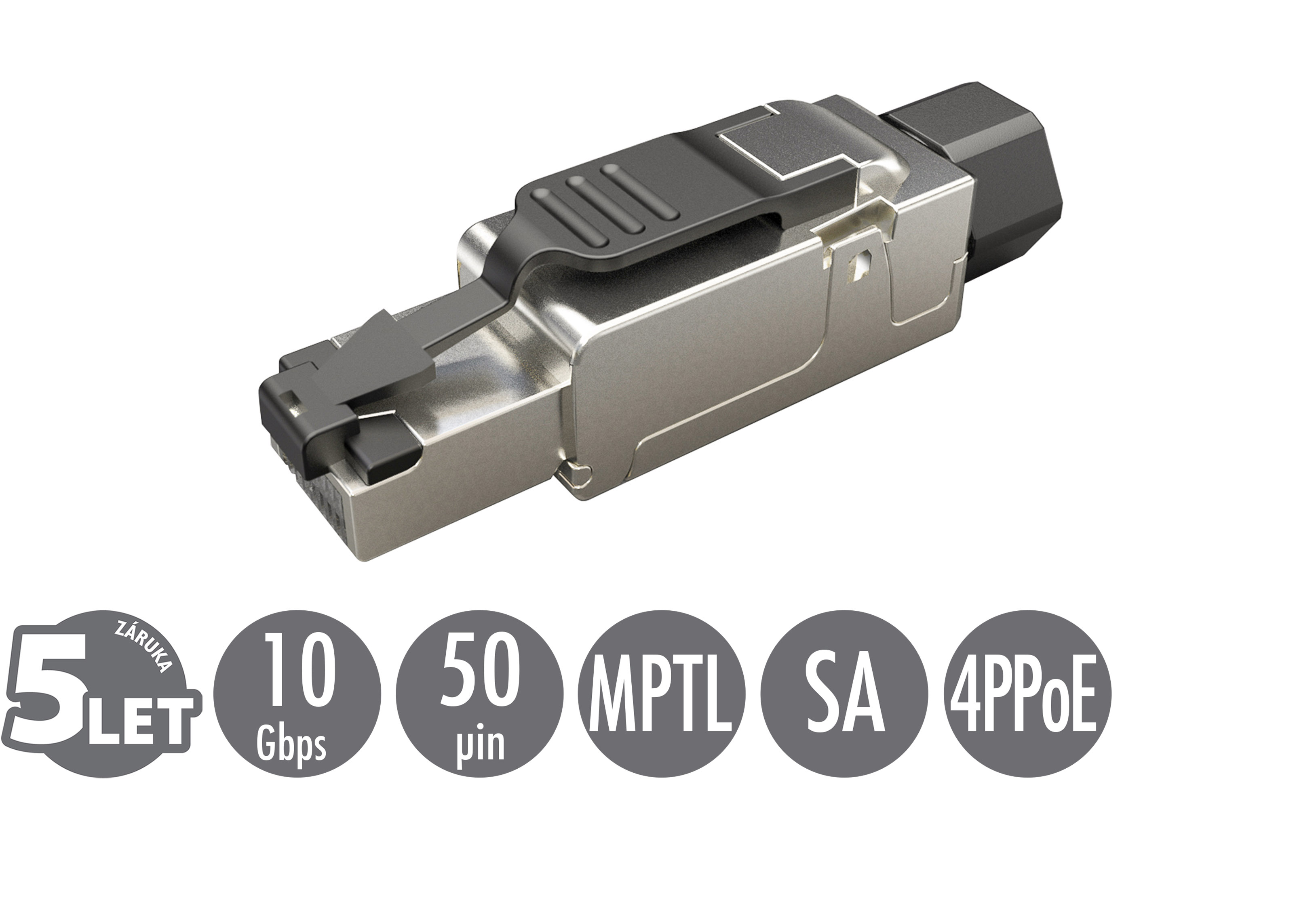 Solarix Priemyselný univerzálny konektor RJ45 CAT6A STP SXRJ45-6A-STP-BK-SA 11910002