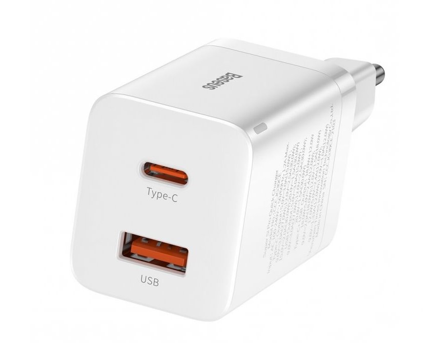 Baseus CCSUPP-E02 Super Si Quick Nabíječka USB + USB-C 30W White 6953156206359 NoName