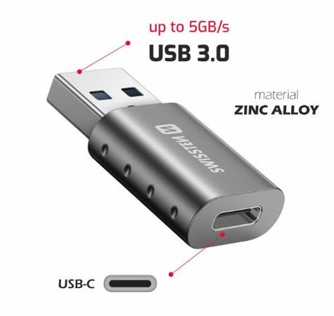 SWISSTEN ADAPTER USB-A(M)/USB-C(F) 55500200 Swissten