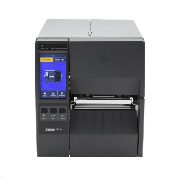 Zebra ZT231, 12 dots/mm (300 dpi), display, EPL, ZPL, ZPLII, USB, USB Host, RS232, BT (BLE), Ethernet ZT23143-T0E000FZ