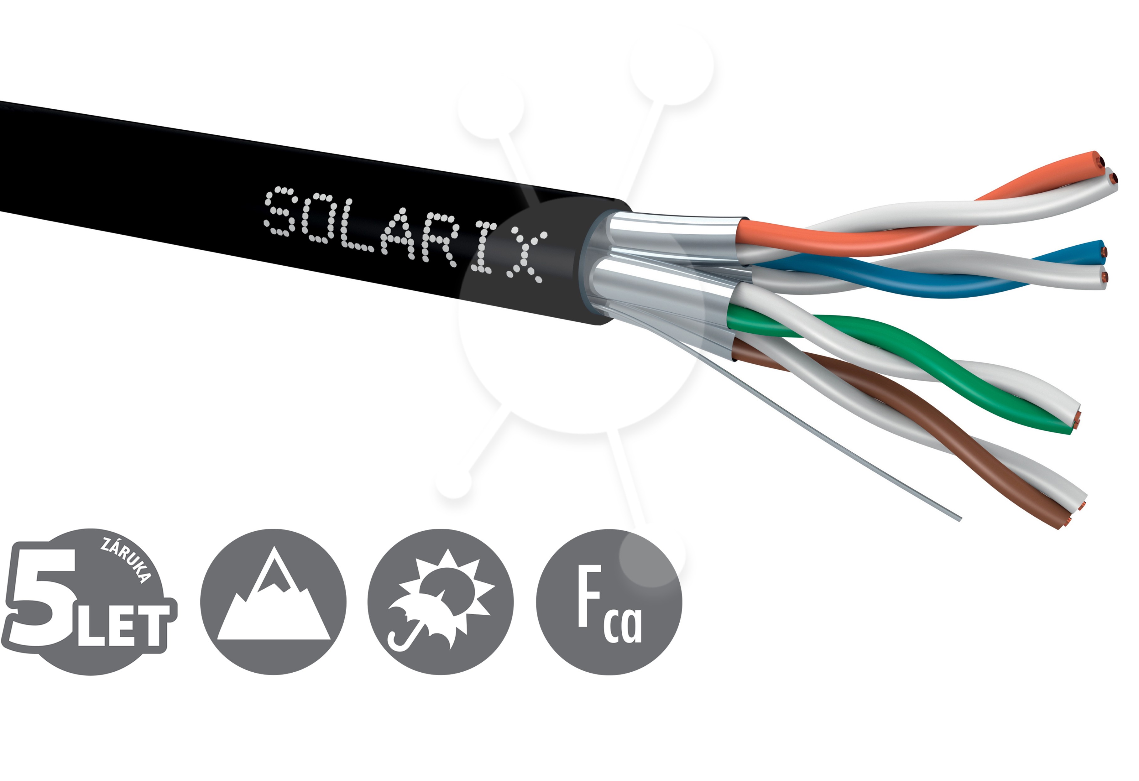 Inštalačný kábel Solarix STP, Cat6A, vodič, PE, cievka 500 m SXKD-6A-STP-PE 26000040