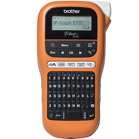 BROTHER tiskárna štítků PT-E110VP - 12mm, pásky TZe - popisovač - pro elektrikáře - s kufrem PTE110VPYJ1 Brother