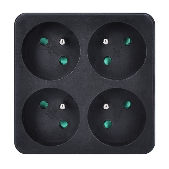 Solight rozbočovač, 4 x 10A, čierny P108B