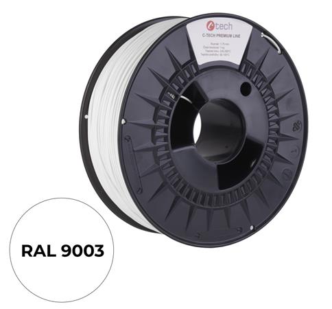 Tisková struna (filament) C-TECH PREMIUM LINE, ASA, dopravní bílá, RAL9003, 1,75mm, 1kg 3DF-P-ASA1.75-9003 C-Tech