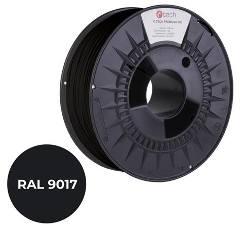 Tisková struna (filament) C-TECH PREMIUM LINE, ASA, dopravní černá, RAL9017, 1,75mm, 1kg 3DF-P-ASA1.75-9017 C-Tech