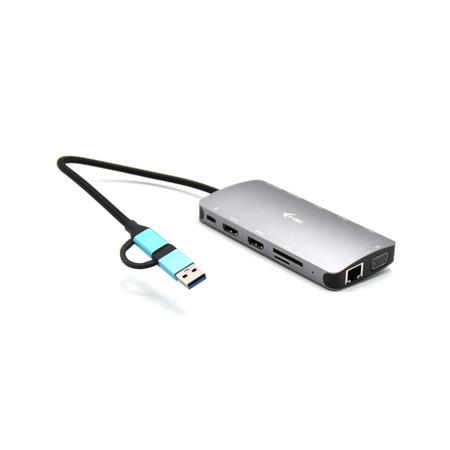 i-tec USB 3.0/USB-C/TB3 3x Display Metal Nano Dock with LAN, PD 100W CANANOTDOCKPD I-Tec