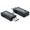 Delock Micro USB OTG čtečka karet + USB A samec 91731 DeLock