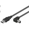 PREMIUMCORD Kabel USB 2.0 A-B propojovací 2m - zahnutý B konektor 90° ku2ab2-90 PremiumCord