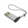 PremiumCord Adaptér USB-C na USB-A 3.0, stříbrná s očkem na zavěšení kur31-32