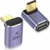 PremiumCord Adaptér USB-C na USB-C, USB 4.0, zahnutý 90° kur31-39