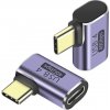 PremiumCord Adaptér USB-C na USB-C, USB 4.0, zahnutý 90° kur31-40