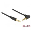 Delock Kabel Stereo Jack 3,5 mm 4 pin samec > samec pravoúhlý 2 m černá 85613 DeLock