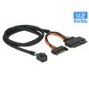 Delock Kabel SFF-8643 samec > U.2 SFF-8639 samec + napájecí konektor SATA 75 cm 84821 DeLock