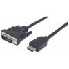 MANHATTAN HDMI samec na DVI-D 24+1 samec, dvojlinkové prepojenie, čierna farba, 1,8 m 372503 Manhattan