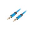 LANBERG Minijack 3.5mm M / M 3 PIN kabel 1m, modrý CA-MJMJ-10CU-0010-BL Lanberg