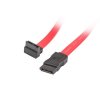 LANBERG SATA III datový kabel (6GB/S) F / F 50cm, úhlový, červený CA-SASA-12CU-0050-R Lanberg