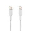Belkin BOOST CHARGE™ Lightning/USB-C kabel, 1m, bílý - odolný CAA004bt1MWH