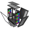 EVOLVEO Scorpio, skříň eATX/ATX, 4x ARGB ventilátor 120mm, boční panel temperované sklo + mřížkovaný přední panel SCORPIO-BK-4 Evolveo