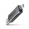 AXAGON CRE-DAC, USB-C + USB-A, 5 Gb/s - MINI čítačka kariet, 2 sloty & lun SD/microSD, podpora UHS-I Axagon