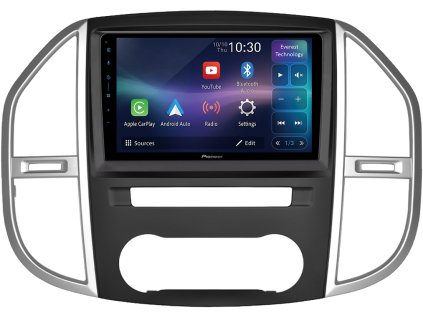 3577 3 pioneer autoradio sph pf97bt pro mercedes benz vito w447 2014 2021 carplay androidauto a dotykovou obrazovkou everest technology evtech cz